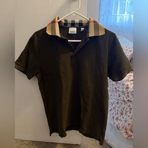 Men’s Check Collar Cotton Burberry Polo
